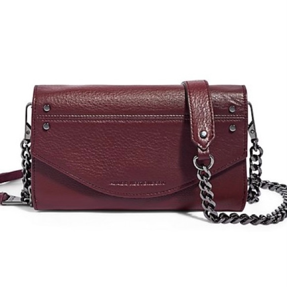AIMEE KESTENBERG Delancey Wallet on A Chain In Oxblood Leather Chain Wallet